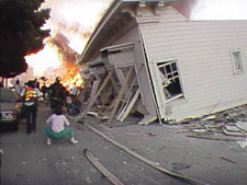 Collapsed victorian house in the Marina district