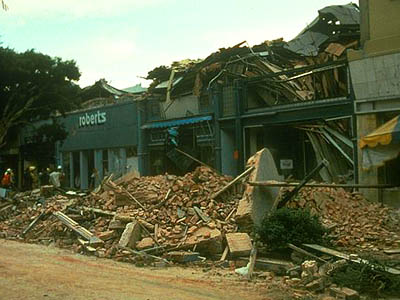 Collapsed house in the Marina district