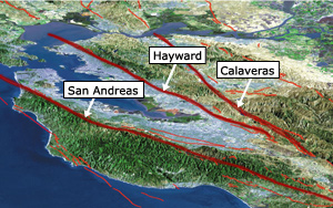 Map of Bay Area faults
